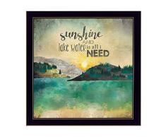 Trendige decor4u ma2059–712 Sunshine & See Wasser Gerahmter Kunstdruck