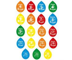 Amscan 22.8 cm 9. Geburtstag 10 Luftballons