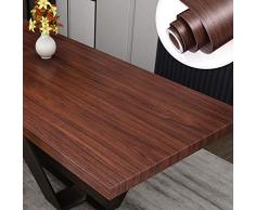 Yenhome Wasserdichte Schwarze Walnussholz-Körnung-Kontaktpapier, dekorativ, Selbstklebende Tapete, Aufkleber für Schublade und Regal, Vinyl, 61 x 99,3 cm