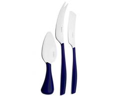 Bugatti glbu-021 F36/3 Glamour Besteckgarnitur, 3-teilig Käsemesser San/Stahl Blau Marin 16 x 26 x 3 cm