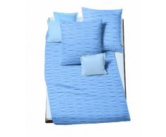 Fleuresse g-352410-6067-0108 capri Seersucker- Bettwäsche mit Reißverschluss 135 x 200 + 80 x 80 cm blau