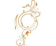 INDIGOS 4051095040507 Wandtattoo w343 Ranken Pflanzen Wandauskleber in 3 Größen, 96 x 54 cm, orange