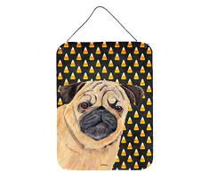 Caroline s Treasures sc9181ds1216 Mops Candy Corn Halloween Hochformat Aluminium Metall Wand oder Tür Aufhängen Prints, 40,6 x 30,5 cm Multicolor