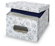 Domopak Living Vinyl groß Leaf Design Stoff Aufbewahrungsbox (weiß)