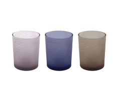 Fink JADA Teelicht, 3er Set, Glas, strunktur, 13 x 10 x 13 cm, 3-Einheiten