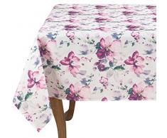 SARO LIFESTYLE 1620.M58S Watercolor Garden Topper, 58, Multicolor