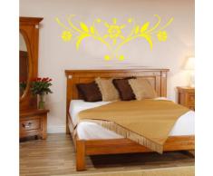 INDIGOS 4052166074339 Wandtattoo w443 Pflanze Blume Wandaufkleber 120 x 47 cm, gelb