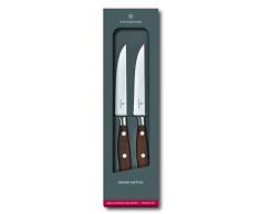 Victorinox 7.7240.2W Grand Maître Wood Steakmesser-Set, 2-teilig, Wellenschliff, 12 cm, geschmiedet, Geschenkschachtel, Holz