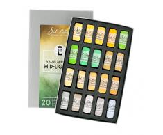 Jack Richeson Hand gerollt Weiche Pastellkreiden Spectrum: mid-Lights 5, 20-teilig