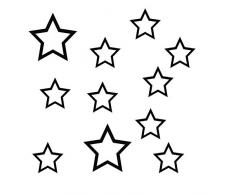Kleb-drauf 11 Sterne-Aufkleber zur Dekoration von WÃ¤nden, Glasprodukten, Fliesen