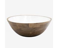 Better & Best Dekorative Salatschüssel, Modell: 3081203, Holz und Emaille, Mar/Weiß, Einheitsgröße