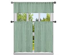 Kensie Küchen-Vorhang und-Etagen, Blumenmuster, grün, 56x15