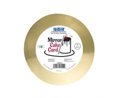 PME CMRG913 Mirror Cake board/Card, Round, Gold 6, Pack of 3 Kuchen Spiegel Karte, Karton