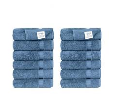 Chakir türkische Bettwäsche Hotel & Spa Qualität saugfähig Handtuchset Washcloth - Set of 12 Wedgewood