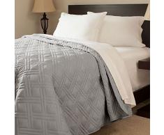 Lavish Home Solid Color Bett Steppdecke, Twin, Silber