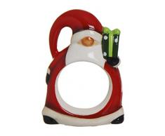 Excelsa Santa Claus Serviettenring, Keramik, Rot, 5 x 2 x 7 cm