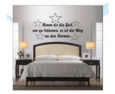 INDIGOS WG30033-70 Wandtattoo w033 Spruch Nimm dir Zeit um zu träumen, es ist der Weg zu den Sternen 120 x 68, schwarz