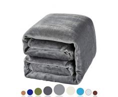 Balichun Weiche Fleecedecke, Winter, warm, gebürstetes Flanell, für alle Jahreszeiten, leicht, Thermo-Überwurf für Bett, Sofa oder Couch Twin grau