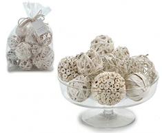 AR Beutel mit 15 Dekokugeln aus Weide, 28 x 20 cm