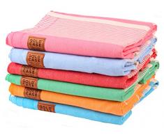 Gold Case 6er Set XXL Hera Pestemal Handtücher türkische Baumwolle Bad Strand Hamam Handtuch Pestemal Überwurfdecke XX-Large Multi1