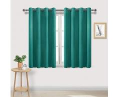 DWCN Verdunklungsvorhänge für Schlafzimmer/Zimmer/Verdunklung, isoliert, Dicke Vorhänge, blockieren Lichtvorhang, 2 Stück 52x45 | inch blaugrün