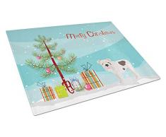 Carolines Treasures CK3453LCB, Englische Bulldogge Weihnachtsbaum, Glas, große Schneidebretter, 12 H x 16 W, mehrfarbig