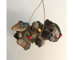 Big Sky Carvers Dekofigur Weihnachtswelpe, Grau