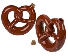 ootb OOOTB 70/2984 Keramik Flachmann Braun, ca. 14 x 14 cm