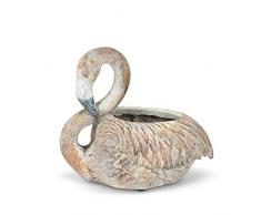 Abbott Collection 27-Miami-SM Blumentopf Flamingo, klein, Antikrosa