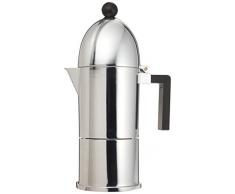 Alessi LA CUPOLA Espressomaschine 6. Tassen aus Gußaluminium; Griff und Knopf aus PA, schwarz