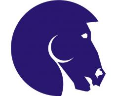 INDIGOS 4051095054979 Wandtattoo W615 Pferd 80 x 44 cm, Wandaufkleber in 3 Größen, blau