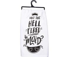 Primitives by Kathy LOL Made You Smile Geschirrtuch, Who The Fired The Maid, 28 x 28-Inches