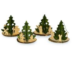Small Foot Company 3699 Weihnachtsschmuck Tannenbaum, 4-er Set