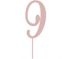 MAGJUCHE Rose Gold 9 Acryl Geburtstagskuchenaufsatz Nummer 9 Rose 9. Geburtstag Kuchen Topper, Junge oder Mädchen Geburtstag oder Jahrestag Party Dekoration