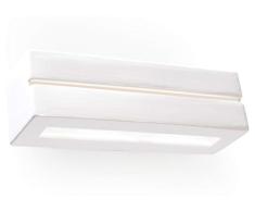 Sollux Lighting Wandlampe Wandleuchte Innen Weiß Rechteckig 1 x E27 bis max. 60W 230V IP20 Wohnzimmer Schlafzimmer Treppenhaus Flur Energieklasse A++ MIALUX Adelajda Line, Keramik