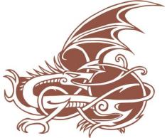 INDIGOS 4051095008392 Wandtattoo w075 Drachen, 96 x 81 cm, braun