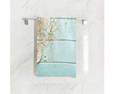 SUABO Muschels Handtuch Geschirrtücher Baumwolle Gesichtshandtuch 76,2 x 38,1 cm Gym Yoga Handtücher für Bad Dekor