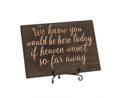 Ling s Moment Memory Tisch mit LED Kerzen Memorial Schild Dunkel gebeizte Hochzeit Zeichen für Rustikal Hochzeit Decor