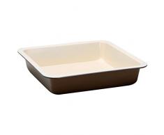 Bergner Bake Cream Quadratische Backform, Stahl, braun, 22.5 x 22.5 x 4.5 cm