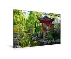 Premium Textil-Leinwand 120 x 80 cm Quer-Format Chinesischer Garten | Wandbild, HD-Bild auf Keilrahmen, Fertigbild auf hochwertigem Vlies, Leinwanddruck von Nina Schwarze