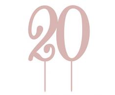 MAGJUCHE Rose Gold 20 Acryl Geburtstagskuchenaufsatz Zahl 20 Rose 20th Birthday Cake Topper Boy or Girl Birthday or Anniversary Party Dekoration