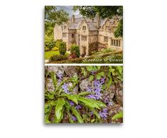 Premium Textil-Leinwand 50 x 75 cm Hoch-Format Garten und Herrenhaus Trerice House in Cornwall, England | Wandbild, HD-Bild auf Keilrahmen, Fertigbild auf hochwertigem Vlies, Leinwanddruck von Christian Müringer