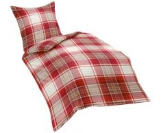 fleuresse 602949 Fb. 4 Flanell-Bettwäsche, 135 x 200 cm, rot