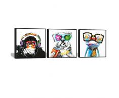 Tiere Leinwand Wand Kunst, Moderne Gorilla Affe Musik Ölgemälde Wandbild Happy Dog Frosch Leinwand Malerei Home Decor Tier Prints