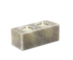 HIMALAYA SALT DREAMS - Salzkristall Teelichthalter Twin Cube, Grey Line