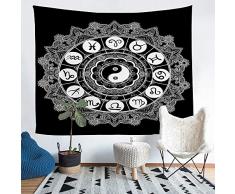 Homefit Chinesische Klassische Elemente Yin und Yang Serie Wandbehang Sandstrand Picknick Decke Camping Zeltteppich 80x68 inch 05