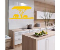 INDIGOS 4052166118101 Wandtattoo w556 Afrika / Steppe Elefant Nashorn Wandaufkleber 96 x 50 cm, gold