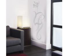 INDIGOS 4052166077422 Wandtattoo w450 Pflanze Blume Wandaufkleber 120 x 37 cm, silber
