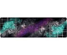 deco-mat Hochwertiger Designer Teppich für Wohnzimmer, Kinderzimmer, Flur, Bad, Innen und Außen-Bereich | Rutschfester und waschbarer Teppich-Läufer – SCHWARZ TÜRKIS VIOLETT 80 x 250 cm