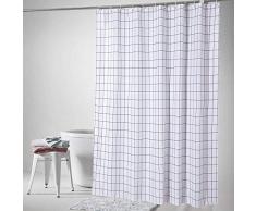 SUN-Shine Elegante Geometrische Vorhänge Dusche fischgratware, Polyester Bad Vorhang Mehltau Resistent und Wasserfest, Grau Weiß 36x72 Small Stall Size Lattice